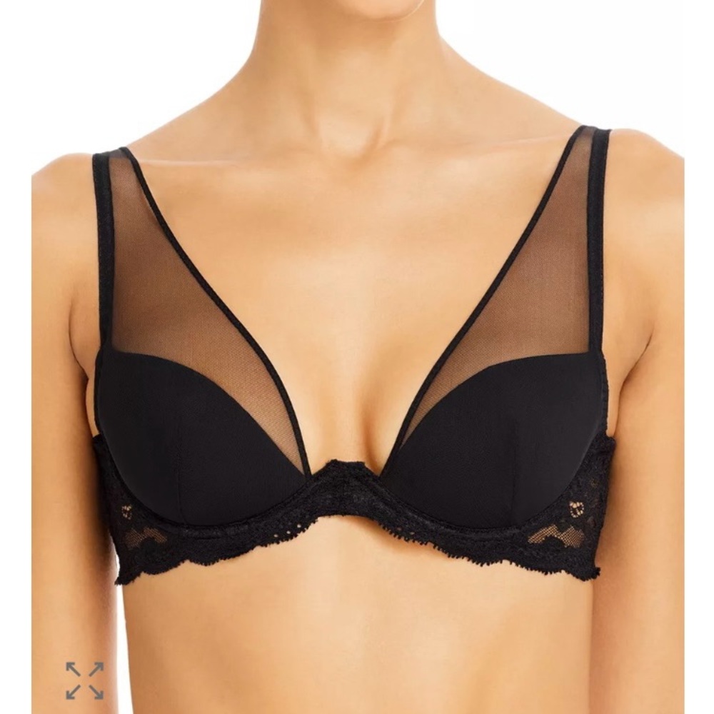Fleur du Mal Black Sheer Lace Bra